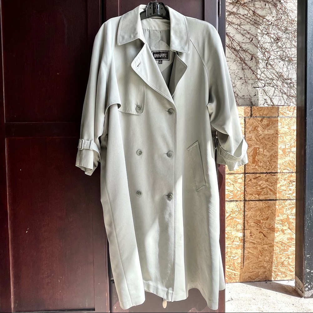 Gallery Trench Coat - Gray/Light blue